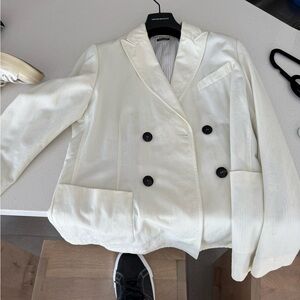 Giorgio Armani Double-Breasted linen cotton blazer